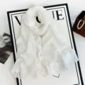 Solid color white chiffon long scarf, elegant lightweight shawl for women daily wear. - White