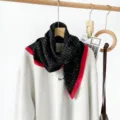 70cm retro colorful letter monogram printed square silk scarf women high-end fashion shawl - RZ6522 - Black