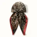 Damen Leopardenmuster Satin Haube Kopftuch, stilvolle Sonnenschutz Haarverpackung Kappe. - Rotes Leopardenmuster