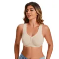 Beige Sport-BH mit breiten Trägern für Damen, ideal zum Laufen, Yoga und Fitness geeignet. - 34/75G / Oberteile / Hautfarben
