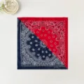 Paisley Muster Bandana Quadrat Tuch Baumwolle Radfahren Gesichtsmaske Sport Kopfbedeckung Neu - Marineblau und Rot