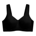 Schwarzer Sport-BH für Damen, breite Träger, schnelltrocknender Push-up Fitness Yoga Top. - 36/80D / Oberteile / Schwarz