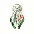 Elegante florale Satin Kopftuch Mütze für Damen, perfekter Sommer Sonnenschutz Stil. - Grün
