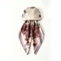 Damen Satin Blumen Druck Quadratischer Schal und Sonnenschutz Kopftuch Mode Variante - Schmetterling Rosa