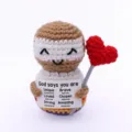Handmade crochet positive potato doll with encouraging cards and red heart gift. - Colorful Boy