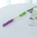 Handgemaakte gehaakte lavendelbloem enkele stengel kunstbloem huisdecoratie cadeau - Roze paarse lavendel