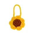 Handgemaakte gehaakte zonnebloem kleine tas schattige pluche poppen accessoire schoudertas - Zonnebloem schoudertas / Geelbruin