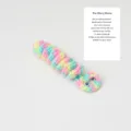 Handmade crochet worry worm toy with comforting card, colorful knit caterpillar doll gift. - Colorful
