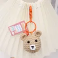 Handgemaakt gehaakt beren hoofd sleutelhanger schattige wol gebreide tas bedel accessoire. - Berenkop met karabijnhaak