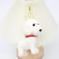 Handgemaakte gehaakte witte puppy sleutelhanger tas hanger schattige wollen dierlijke pop. - Puppy met Metalen Sluiting / crème