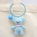 Handgemaakte gehaakte blauwe beren sleutelhanger schattig pluche tas hanger charm - Draad Gesp Beer / Blauw