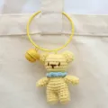 Handgemaakte gehaakte gele berensleutelhanger schattige tassenhangaccessoire leuk - Draad Gesp Beer / Geel