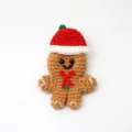Handgemaakte gehaakte peperkoek man kerst hanger detailweergave, schattige pop. - Kerst peperkoekvrouw enkel stuk