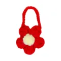 Handgemachte Häkelblume Puppe Mini Umhängetasche süßes Strick Accessoire für Plüschtiere - Puffblume Umhängetasche / Hellrot