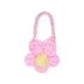Handgemachte Häkelblume Mini Tasche rosa Wolle Puppe Zubehör süße Umhängetasche Modell - Puffblume Umhängetasche / Rosa