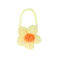 Handgemachte Häkelblume Mini Umhängetasche süßes Garn Puppen Zubehör für Mädchen - Puffblume Umhängetasche / Hellgelb