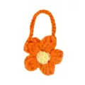 Handgemachte Häkelblume Mini Puppen Tasche süße orangefarbene Garn Umhängetasche Anhänger - Puffblume Umhängetasche / Orange