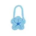 Handgemachte Mini-Häkelpuppe Umhängetasche, süßes blaues Wollpuppen-Accessoire. - Vergissmeinnicht Umhängetasche / Himmelblau