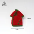 Handmade crochet red qipao miniature doll, vintage Chinese style plush pendant charm 9.5cm. - Red
