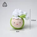 Handgemaakte gehaakte pop tas hanger schattig bloem ontwerp gebreid cadeau item - Groene jasmijn dango