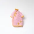 Handmade crochet miniature qipao doll dress, cute vintage Chinese style knitted outfit. - Pink