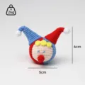 Handgemaakte gehaakte clown pop hanger, schattige wol gebreide tas charmante gift. - Blauwe en vuurrode clown dango