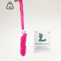 Handmade crochet worry worm keychain cute plush car and bag hanging ornament pendant. - Rose Red
