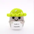 Handgehaakte groen muffin poppetje, schattig pluche speelgoed ornament met positieve energie. - Muffin Pop (Lichtgroen) / Lichtgroen