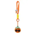 Porte-clés orange au crochet fait main avec lunettes de soleil mignons pendentifs de sac - Plaquemine claire avec lunettes de soleil et porte-clés