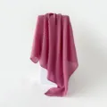 Solid color pleated square scarf for women, elegant rose pink neck wrap, 90cm daily fashion shawl. - Pink