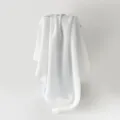 Solid white pleated square scarf, elegant cotton linen shawl for women sun protection. - White