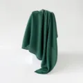 Dark green solid color pleated scarf 90cm square hijab wrap shawl for women everyday wear. - Green