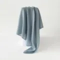 Blue-grey pleated scarf for women, elegant solid color daily fashion accessories. - Light Blue