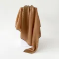 Solid color pleated square scarf for women, elegant 90cm hijab headscarf and shawl wrap. - Camel