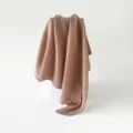 Plain pleated scarf for women, lightweight draped shawl, elegant daily sun protection accessory. - Almond