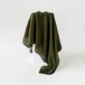 Dark green pleated square scarf, elegant lightweight neckerchief for women and daily wear. - Army Green