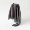 Dark gray pleated scarf variant, premium texture, elegant solid color square scarf style. - Dark Gray