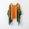 Bufanda de seda con estampado de paisaje artístico para mujer chal de playa sol - TS2422