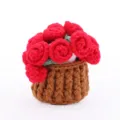 Handmade crochet rose flower coaster knitted wool floral mat cute home decor table accessory - Rose Flower Coasters & Cup Holders