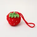 Handgemaakte gehaakte aardbei portemonnee, schattig gebreid fruit tasje detail, kinderen. - Aardbeien Tas