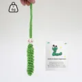 Handmade crochet worry worm car hanging ornament cute office desk decor gift pendant with card. - Green