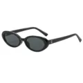 Klassische retro ovale sonnenbrille für damen und herren, schwarze y2k sonnenbrillen outdoor. - Schwarzer Rahmen Schwarz Graue Gläser