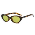 Retro Schildpatt Katzenaugen Sonnenbrille mit modischen gelben Gläsern für Damen Alltag. - C3 Erbsengrüner Rahmen Grüne Linse