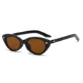 Klassische schwarze Cat-Eye-Sonnenbrille mit stilvollen braunen Gläsern für Damen. - C5 Schwarzer Rahmen Voller Tee Linse