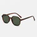 Vintage zonnebril met schildpadpatroon, ronde glazen en UV-bescherming voor dames en heren. - C7 Schildpad Frame G15 Lens