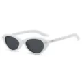 Modische Retro-Cat-Eye-Sonnenbrille mit weißem Gestell und dunklen Gläsern für den Sommer. - C11 Weißer Rahmen Voller Grauer Linse