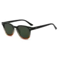 Vintage Farbverlauf quadratische Sonnenbrille Damen Herren stilvolle Brille schwarz braun - C3 Schwarz Braun Verlauf Rahmen G15 Gläser