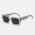 Andriká Móda Tetrágona Gialiá Ilíou Diáfano Gkri Plaísio Polarized Kýria Ópsi - Μεγάλος Τετράγωνος Σκελετός (C4) / Διαφανές Μπλε Πλαίσιο Γκρι Φακοί