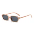 Schicke rosa Sonnenbrille mit schmalem Rahmen und trendigem quadratischem Design Damen. - C4 / Rosa Rahmen Dunkelgraue Gläser