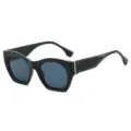 Modische schwarze Cat-Eye Sonnenbrille für Damen, Retro dicker Rahmen UV400 Sonnenbrille. - Schwarzer Rahmen Graue Gläser